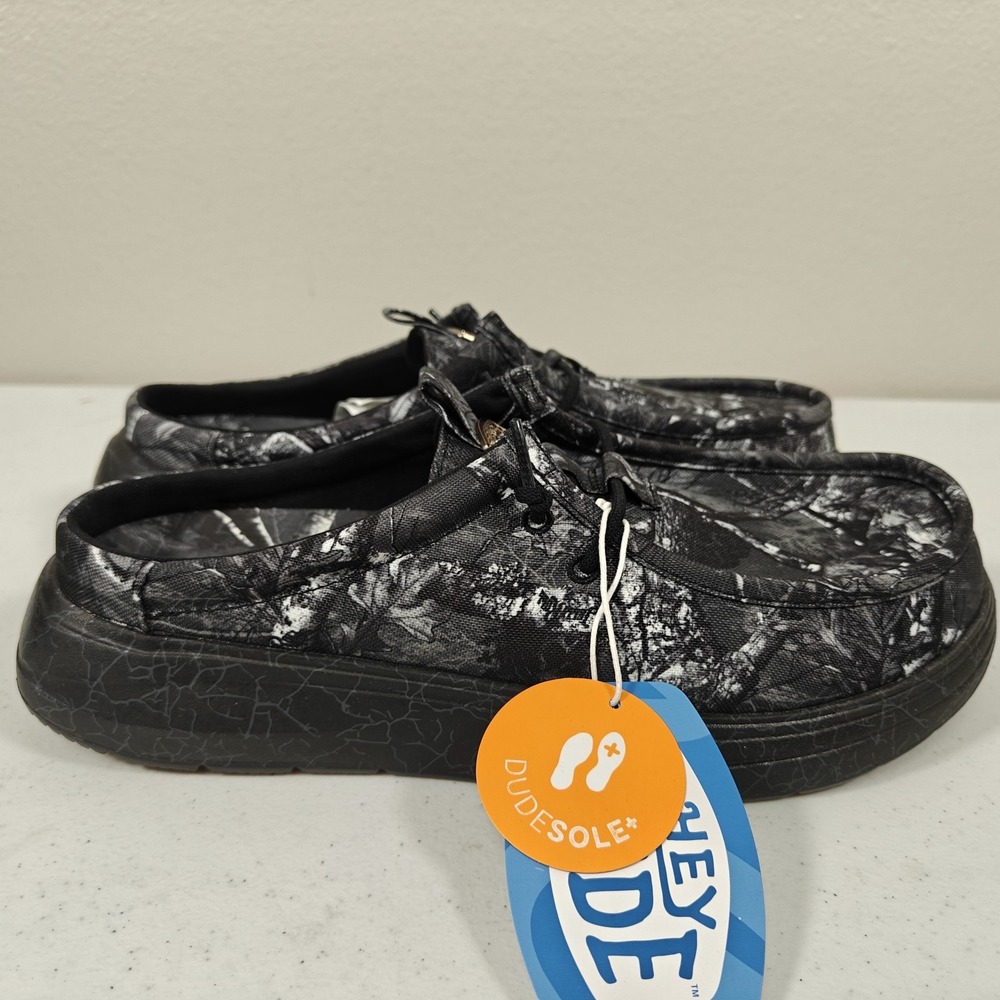 Hey Dude x Jelly Roll Wally Realtree Edge Camo Men's 10 Black Slip On Shoes NWT - Picture 2 of 9